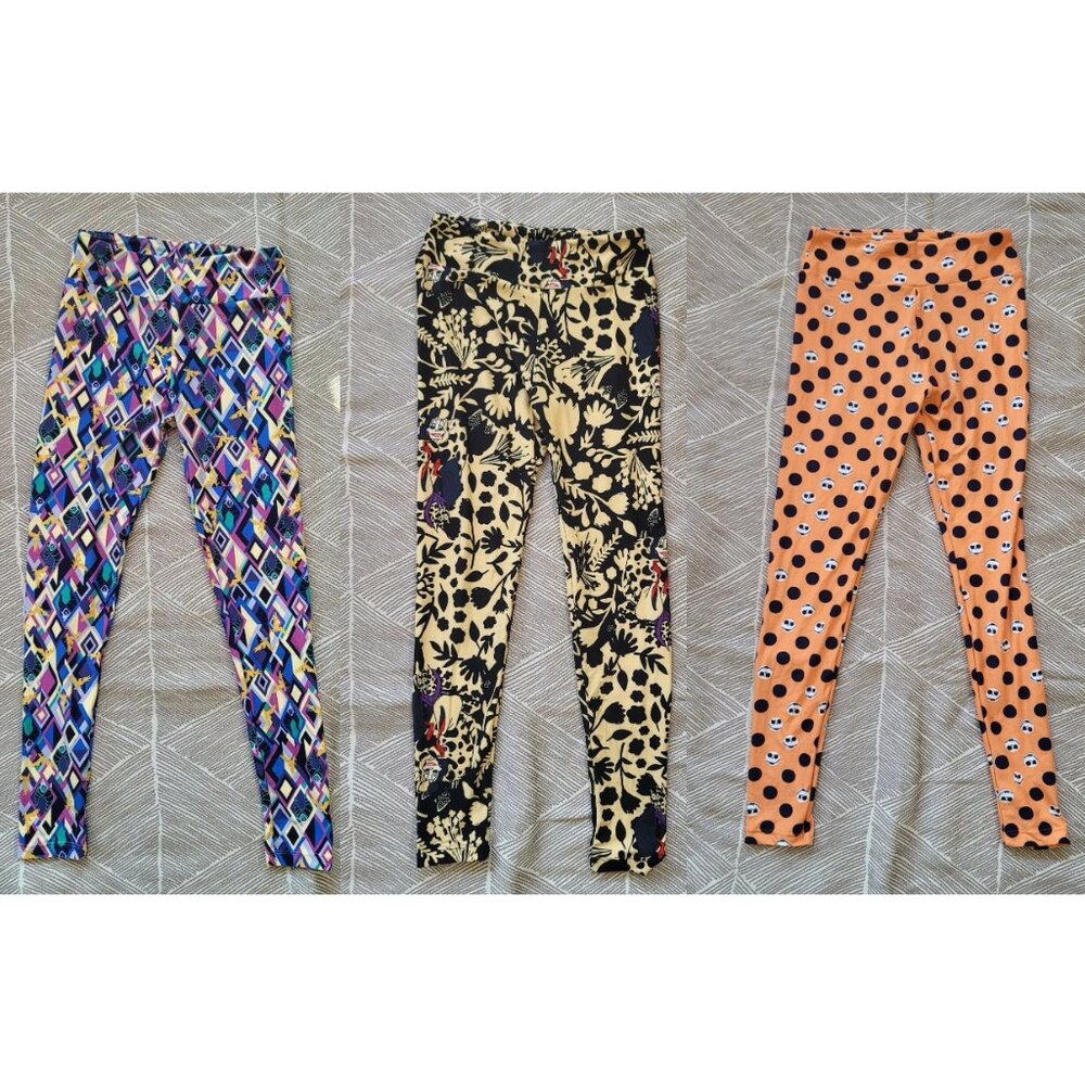 LuLaRoe Maleficent Cruella & Jack Skellington Disney Leggings ONE SIZE (2-10)